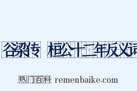 谷梁传·桓公十二年反义词是什么意思的图片